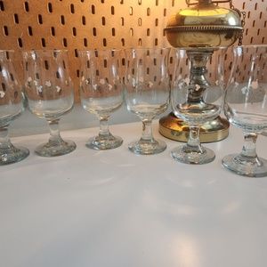 Vintage Set of 6 Pfaltzgraff Floral Remembrance Stemware Drinking Glasses